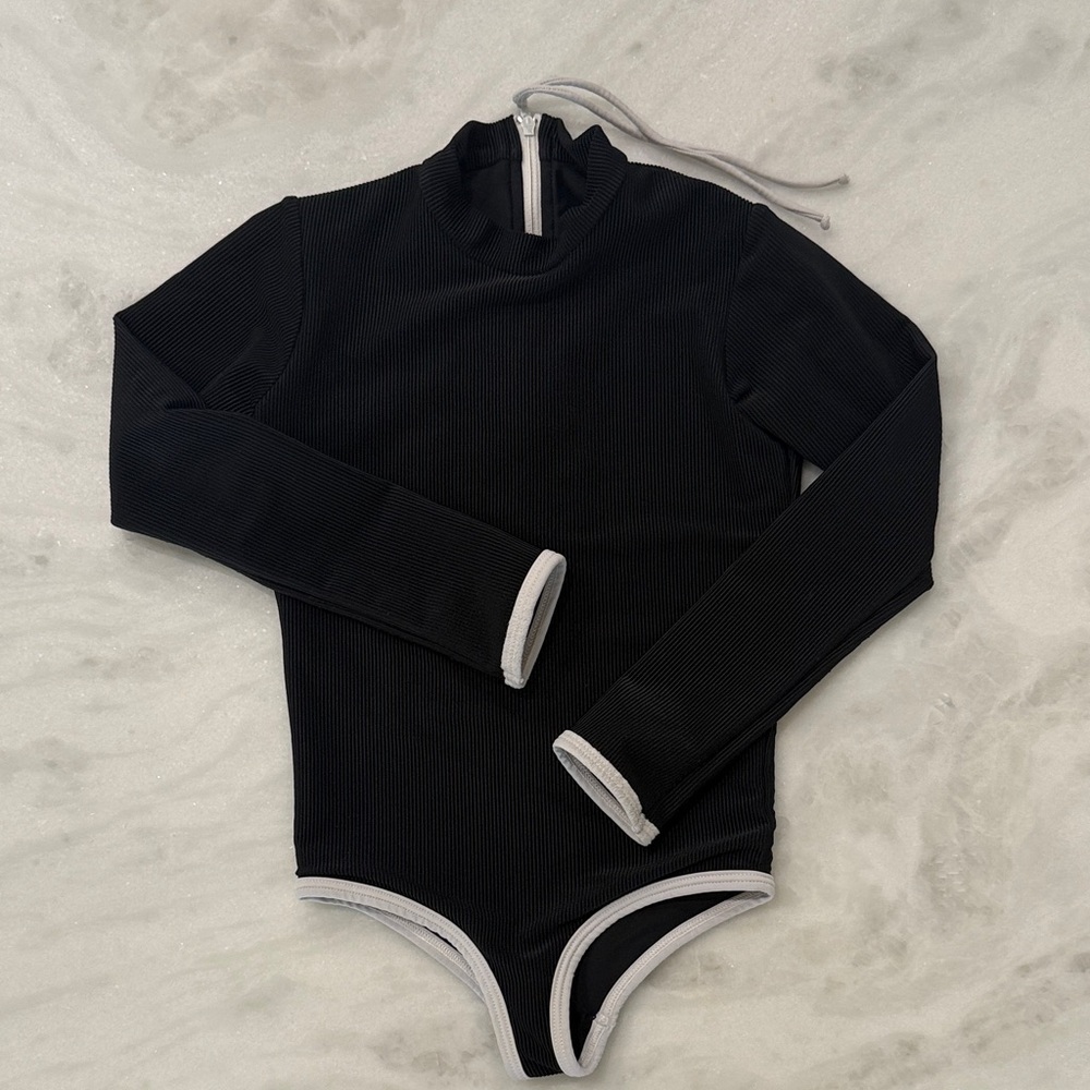LainSnow Black and White Kids Swim One Piece